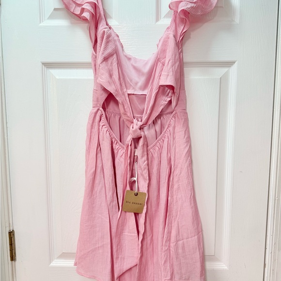 Pink Ruffle Mini Dress - Picture 4 of 4